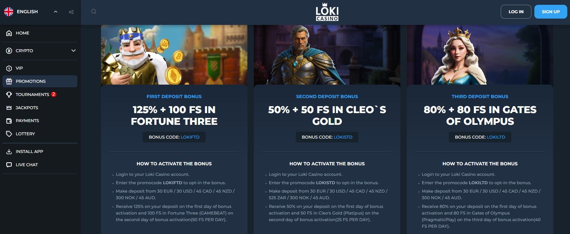 loki casino bonusar