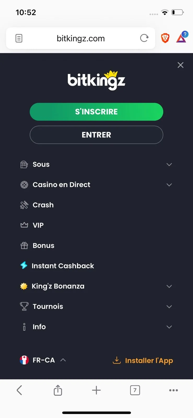 Bitkingz Casino et application mobile