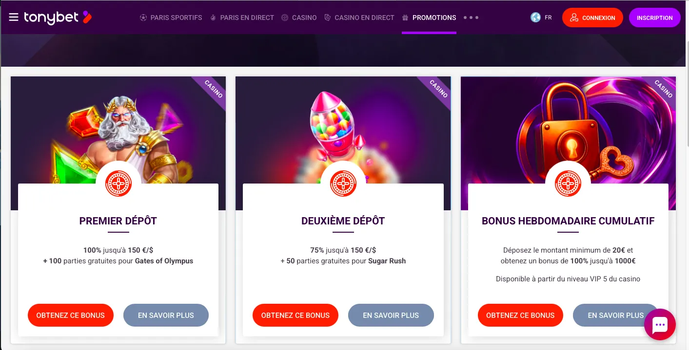 Bonus et promotions