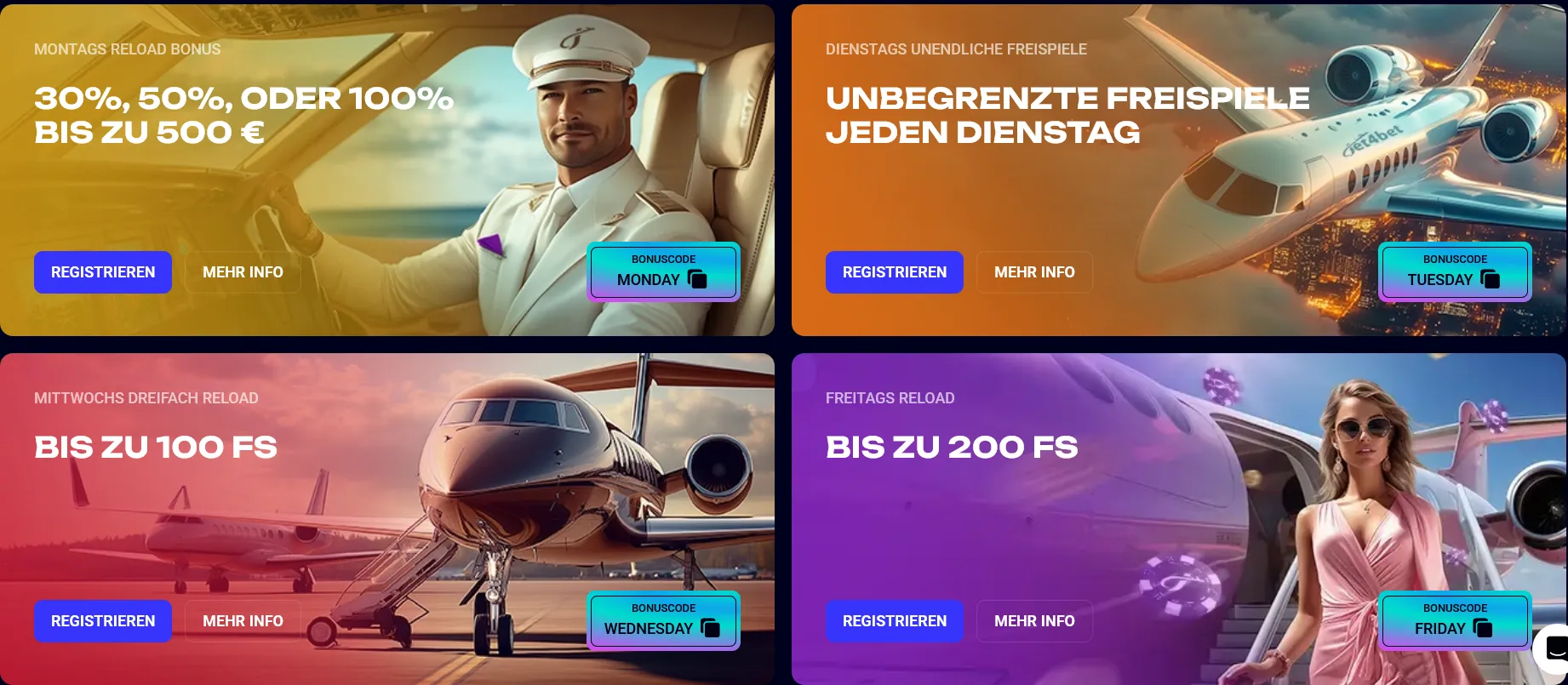 Jet4Bet Boni und Aktionen