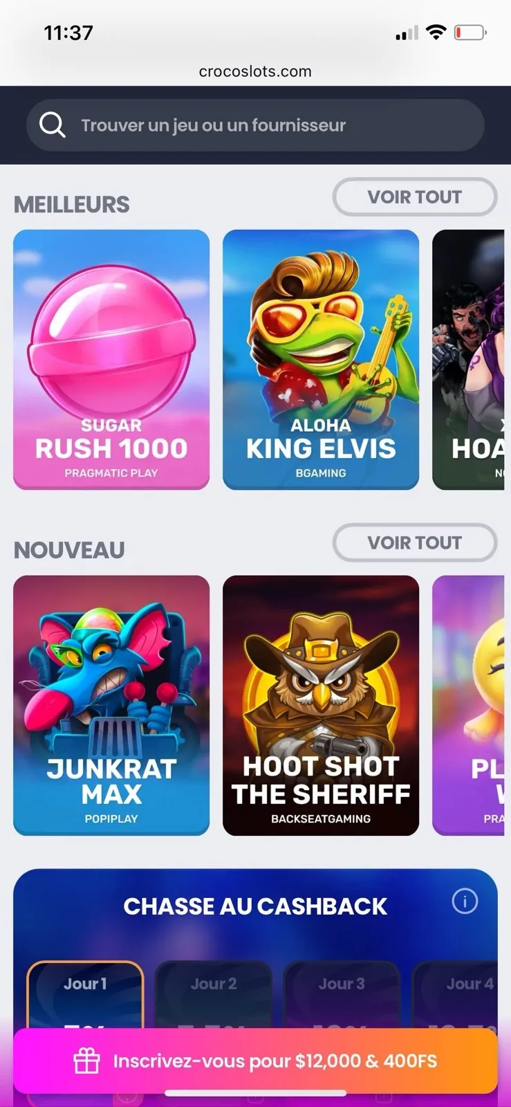 Crocoslots Casino et application mobile