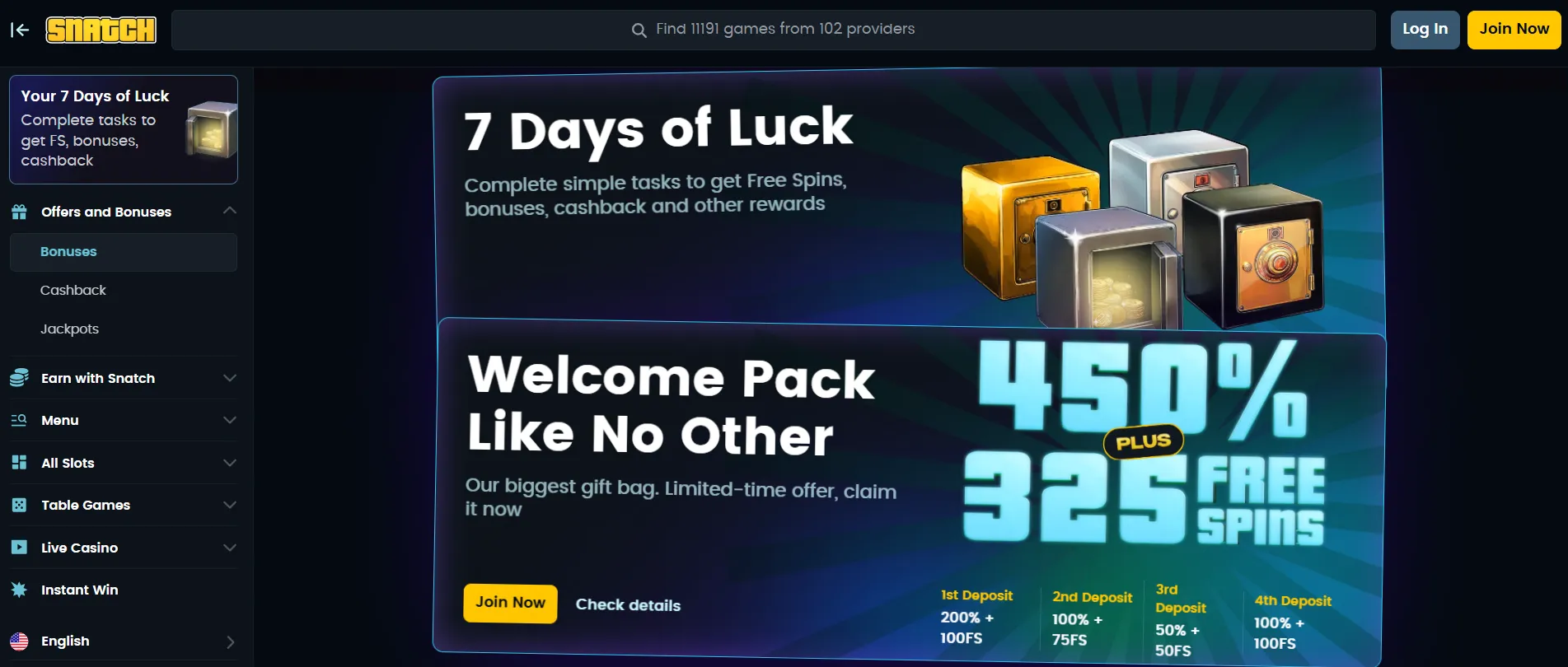 Snatch Casino Screenshot