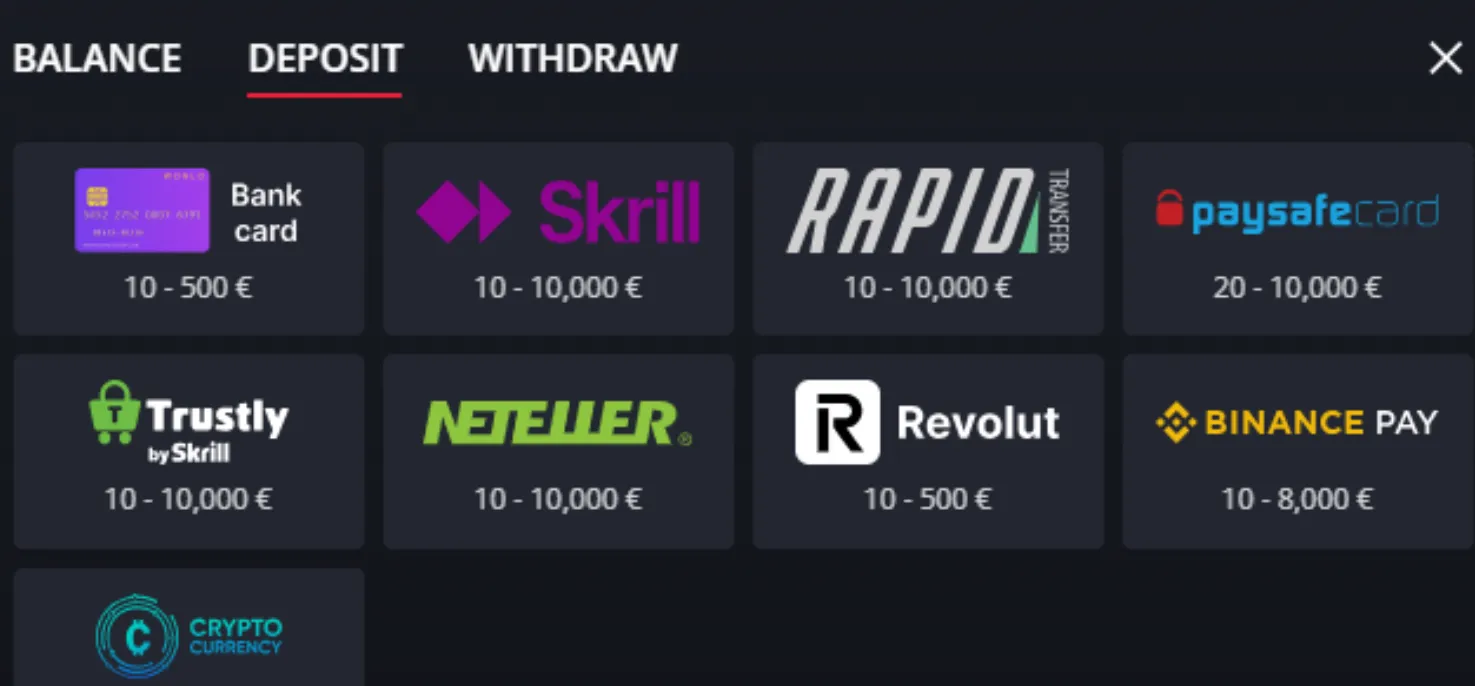 Starda Casino mokėjimo būdai