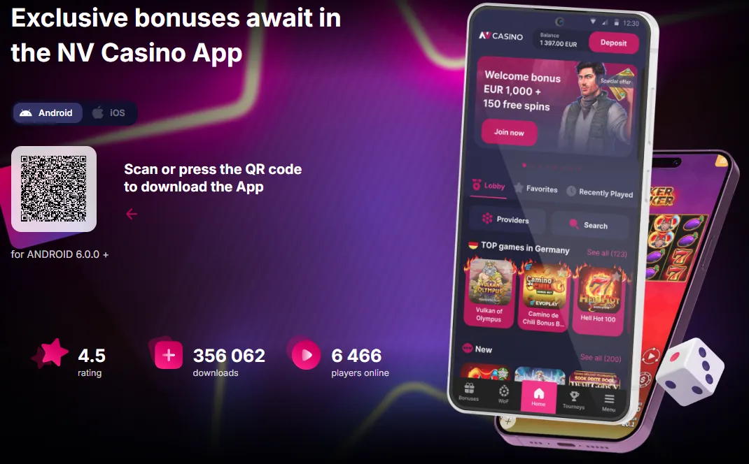NV Casino programėlė ir mobilus kazino