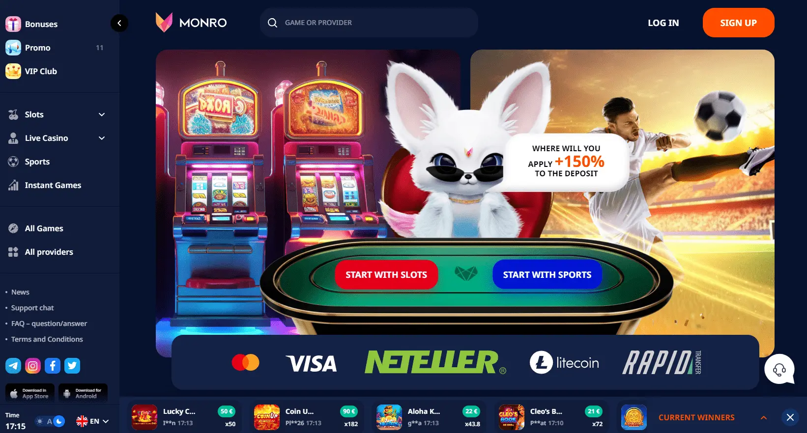 screenshot Monro Casino