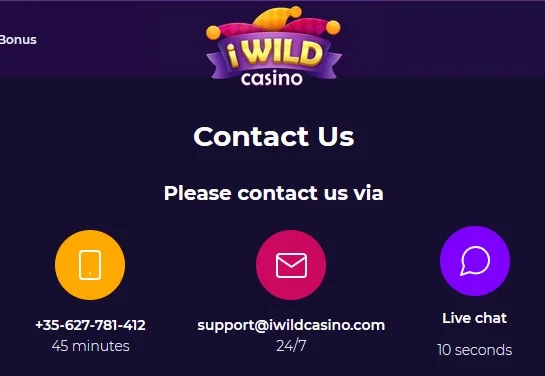 iWild Casino Klientu apkalpošana 