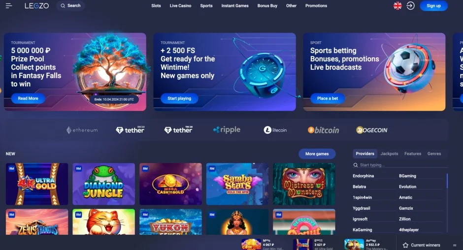 Legzo Casino ekrānuzņēmums