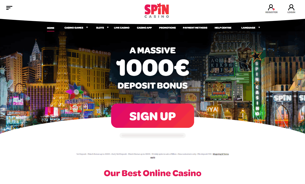 Spin Casino ekrānuzņēmums