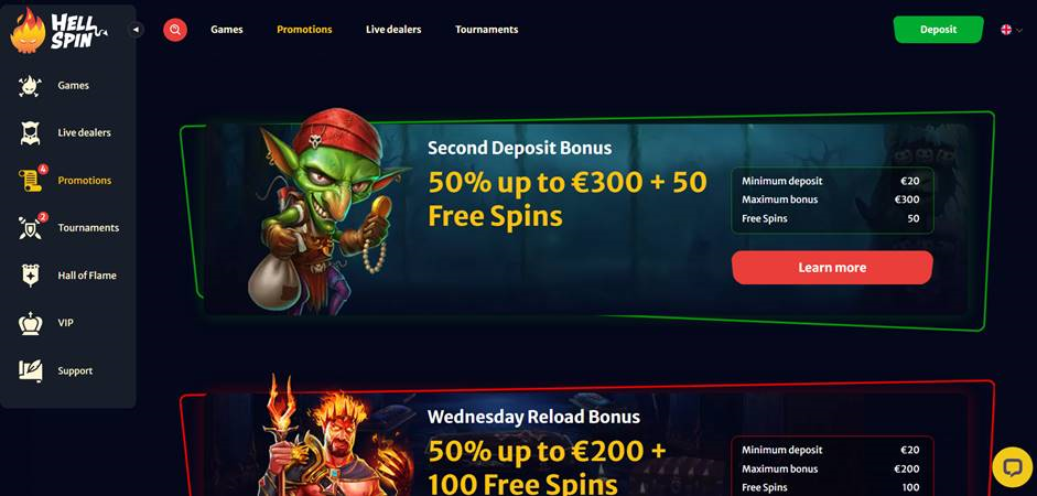 Hellspin Casino бонус