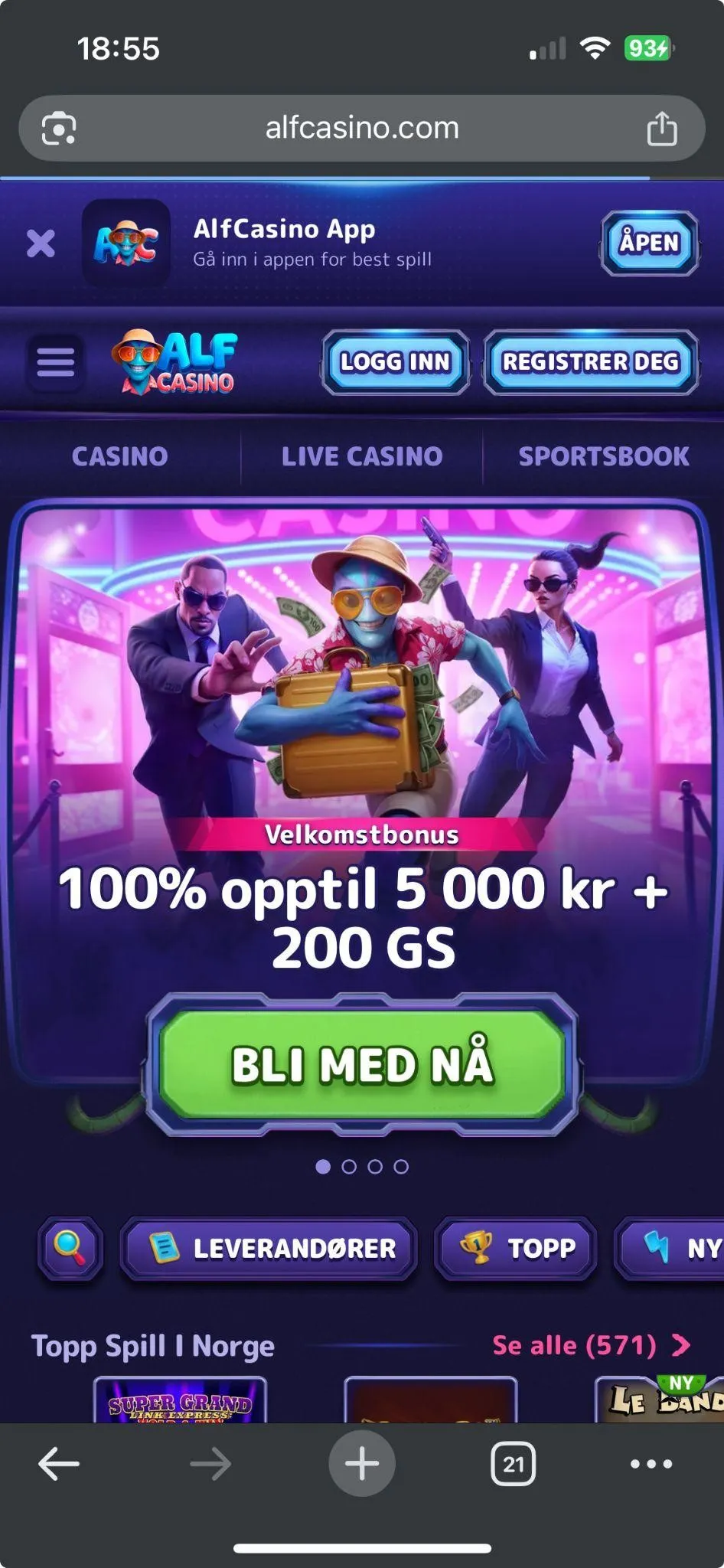 Alf Casino og app