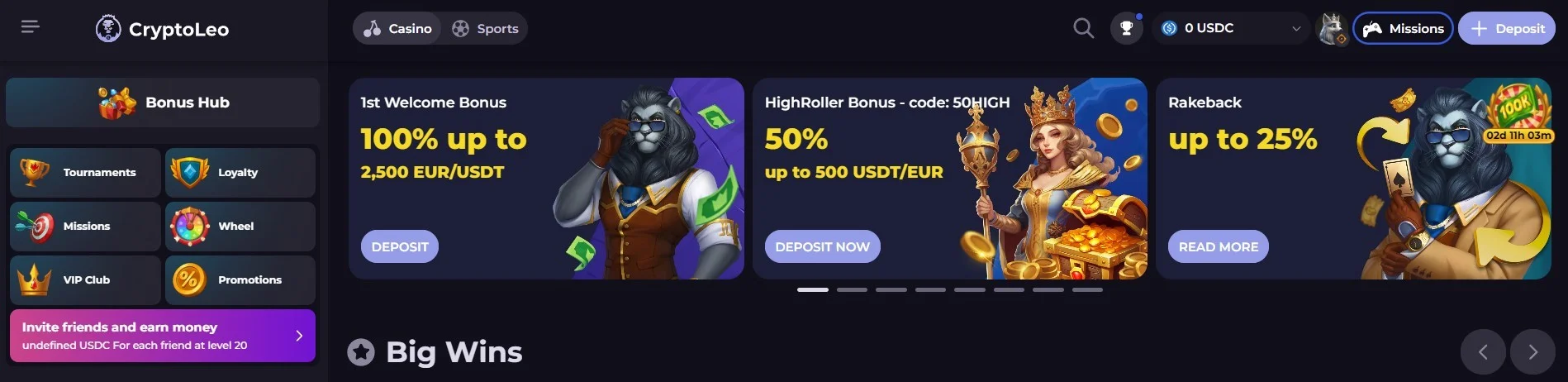 Cryptoleo casino bonus