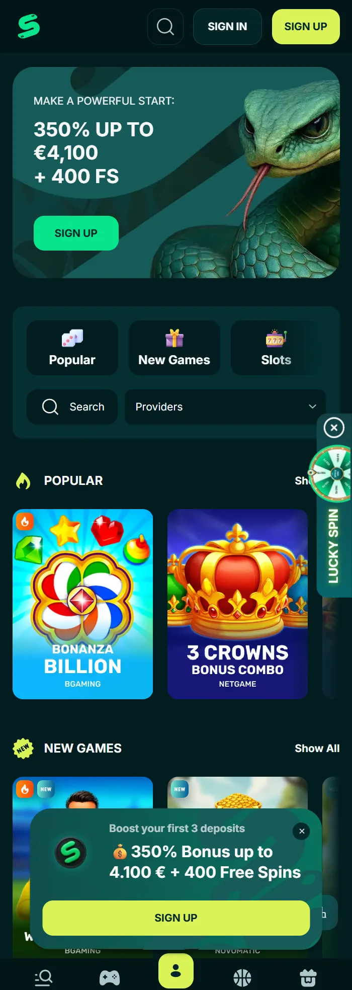 Spinaconda og app Spinaconda og app