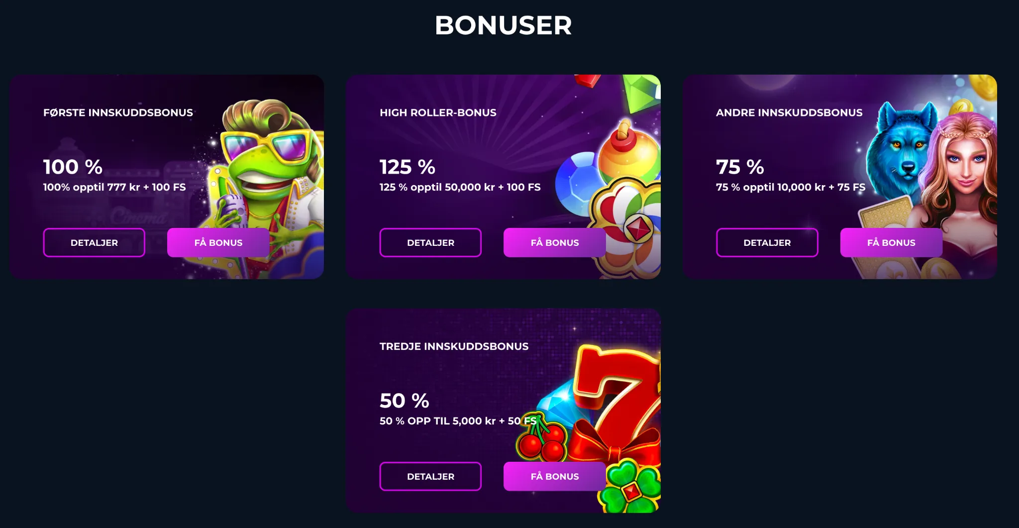 Bonuser og kampanjer Bonuser og kampanjer