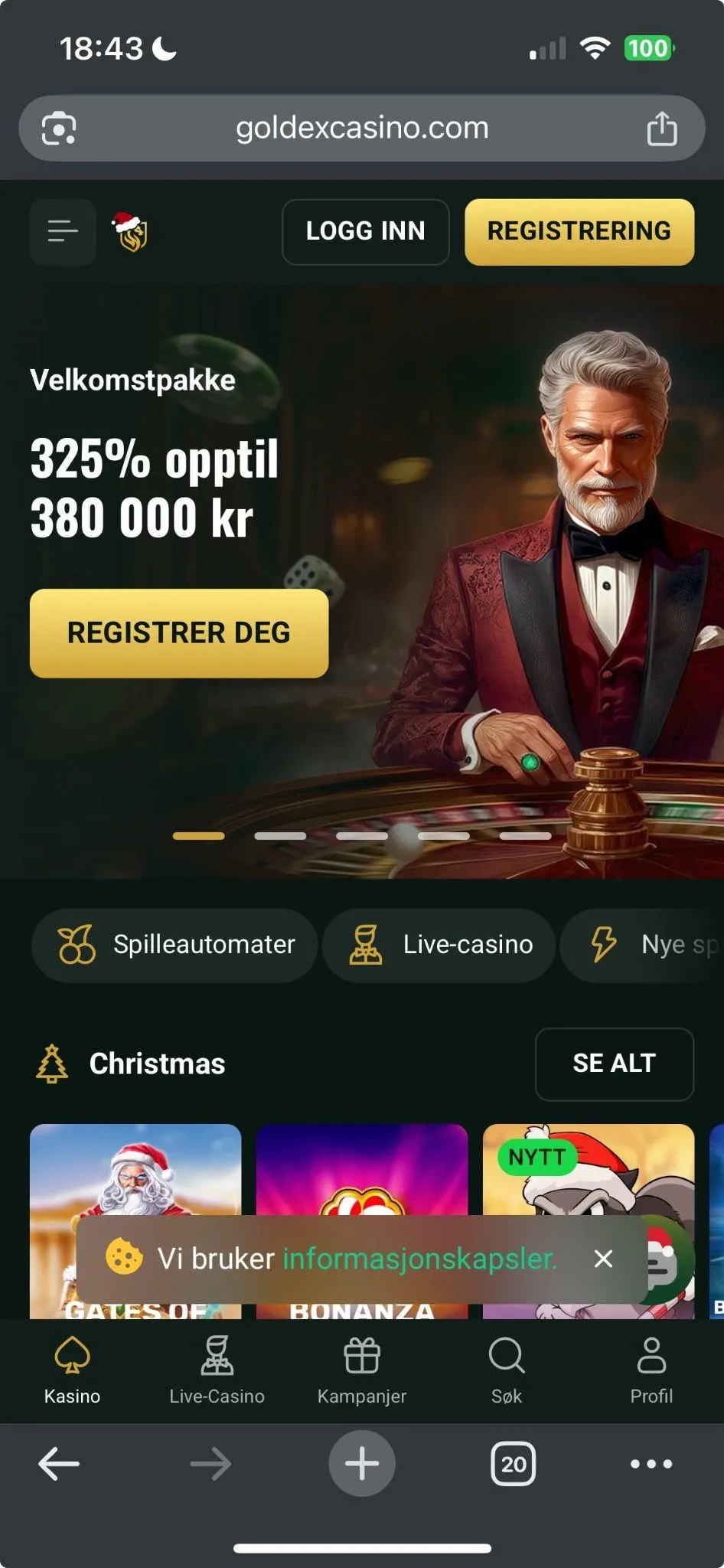 Goldex casino og app