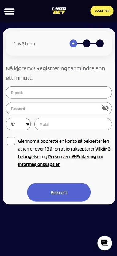 LyraBet casino og app