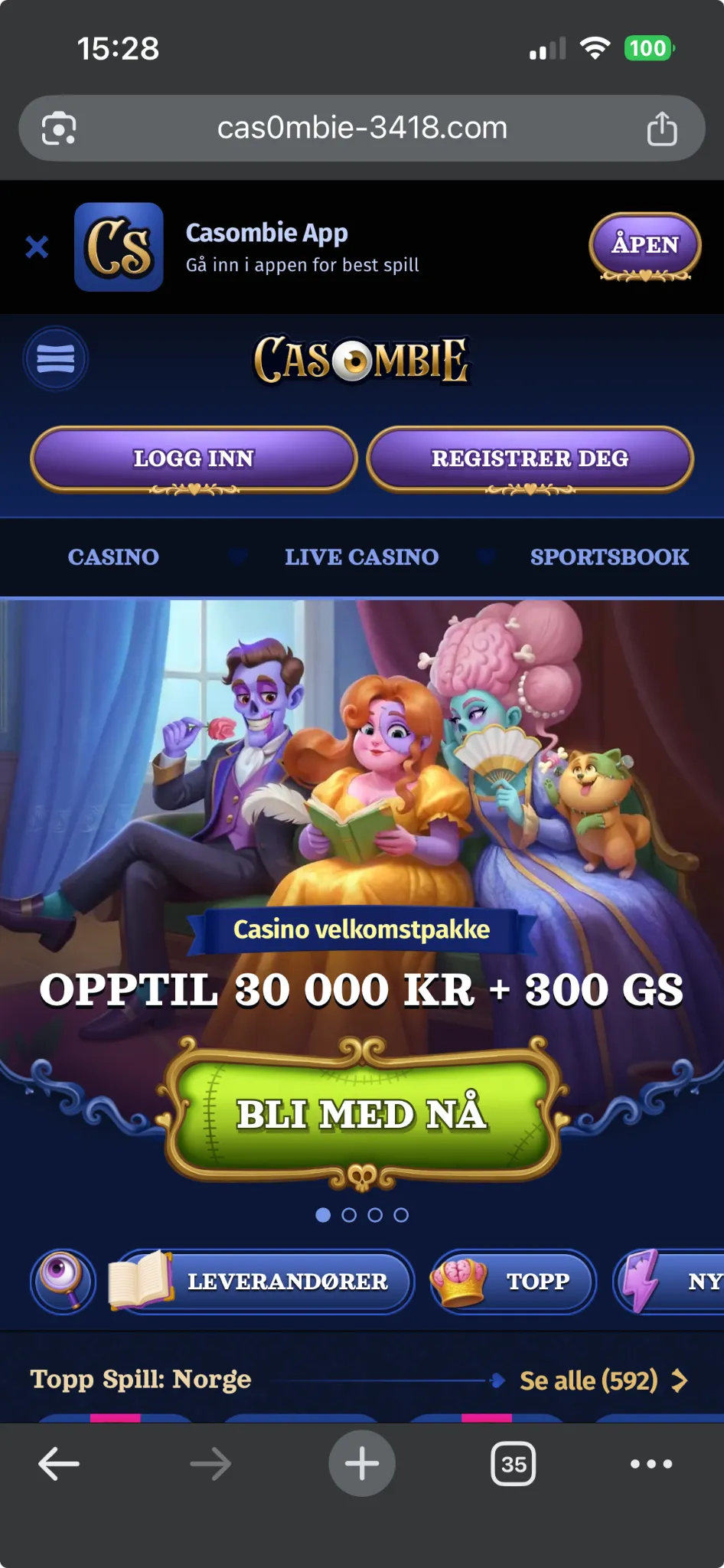 Casombie casino og app Casombie casino og app