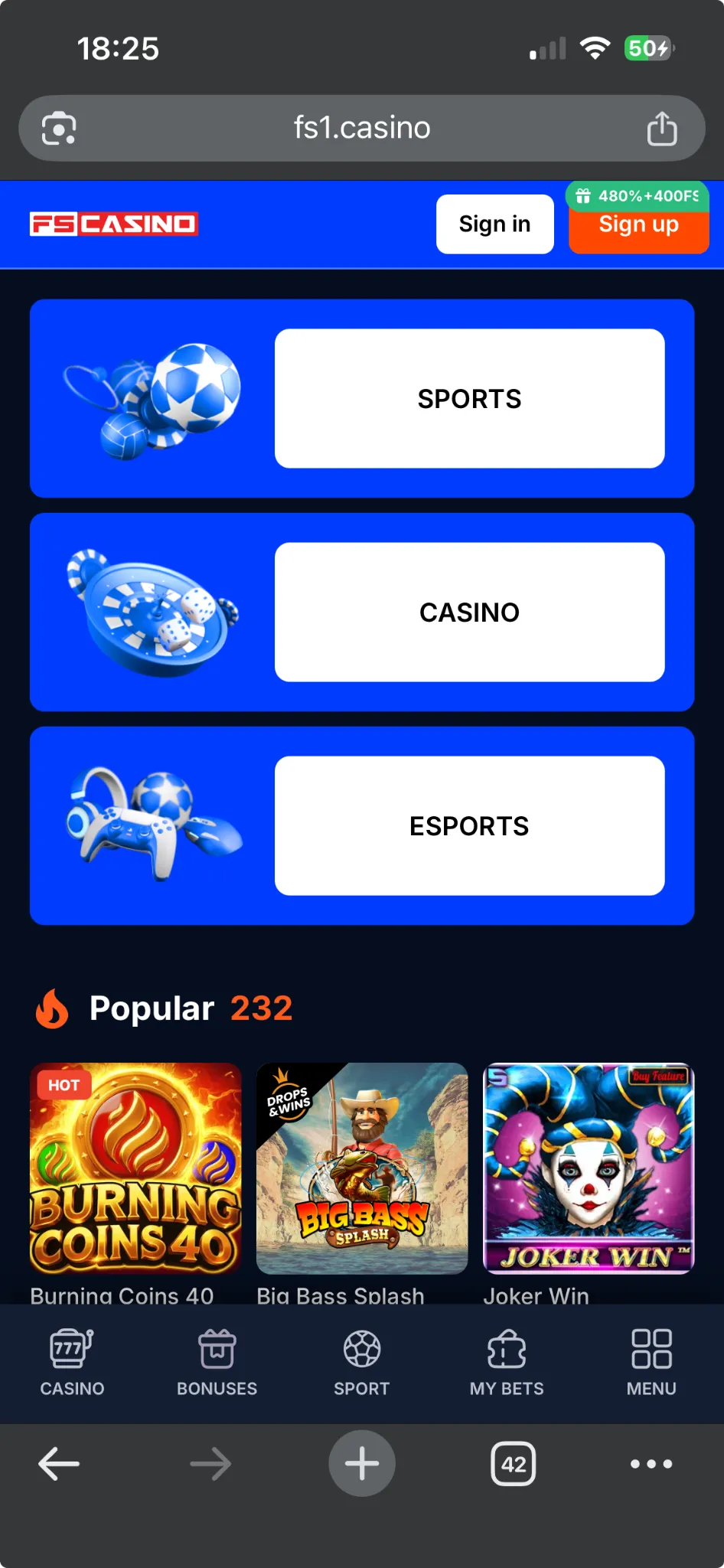 FS Casino casino og app