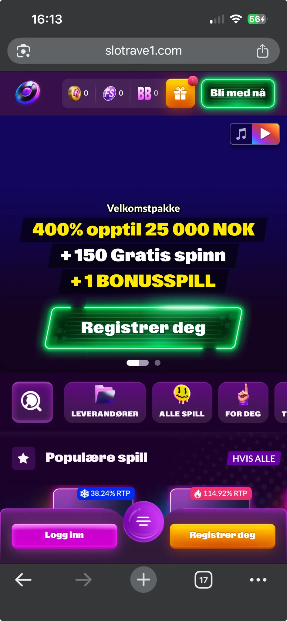 Slotrave casino og app
