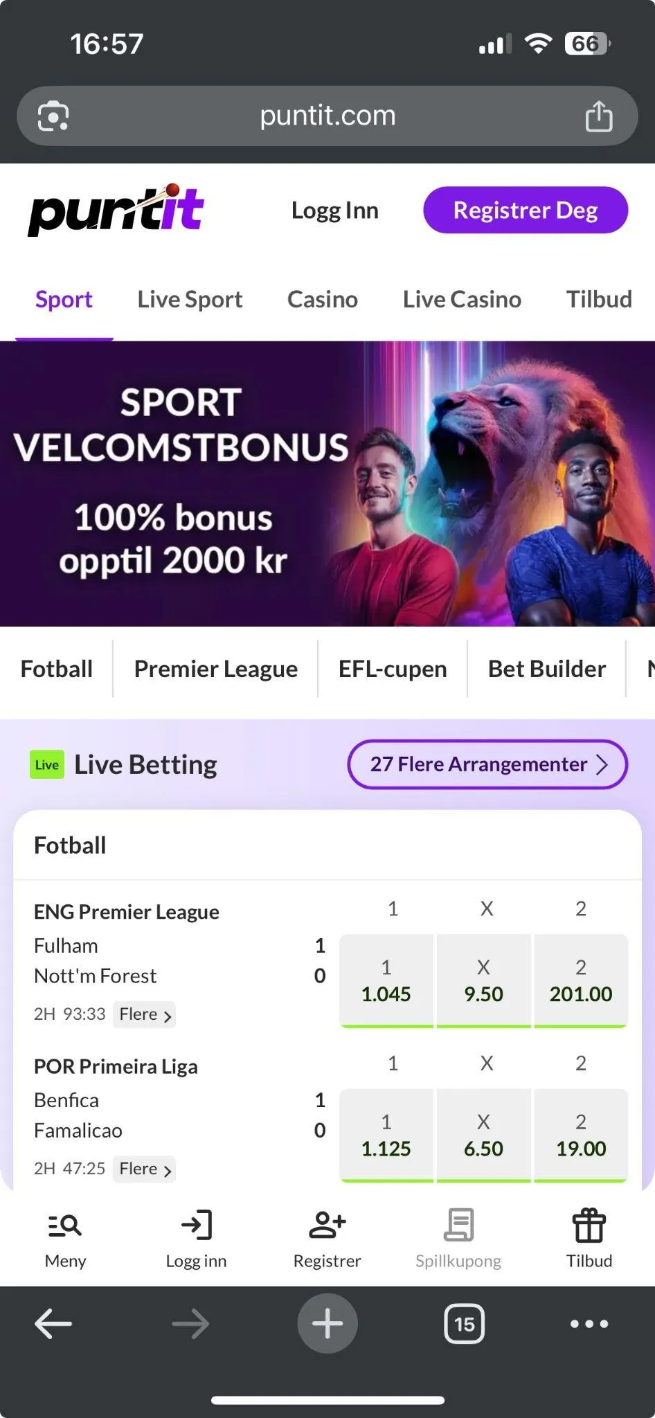 Puntit casino og app