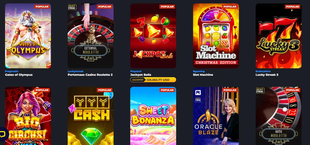 YYY Casino Game Selection