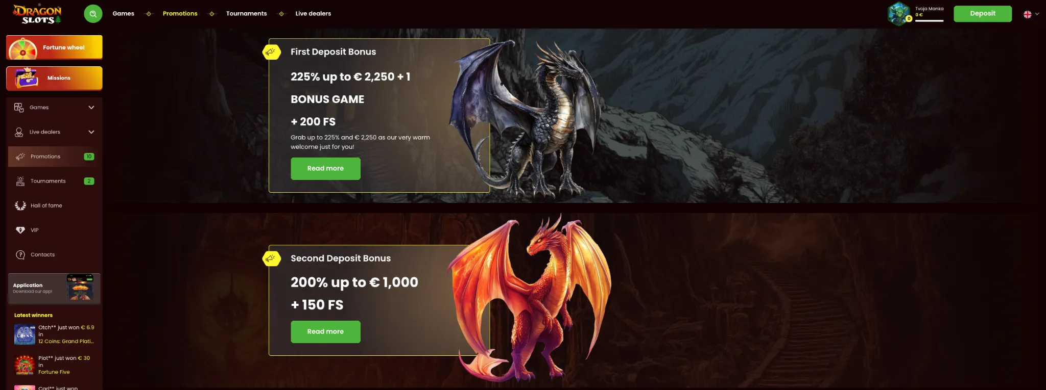 Dragonslots kas&iacute;nov&eacute; bonusy a prom&aacute;