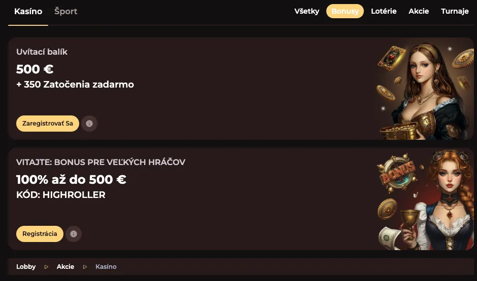 Vincispin casino bonusy a promá