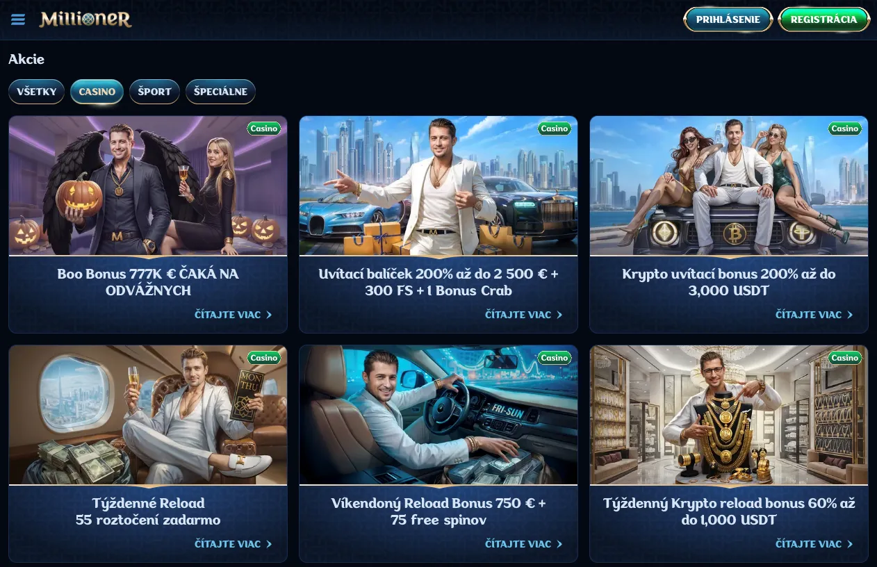 Millioner kasínové bonusy a promá Millioner kasínové bonusy a promá
