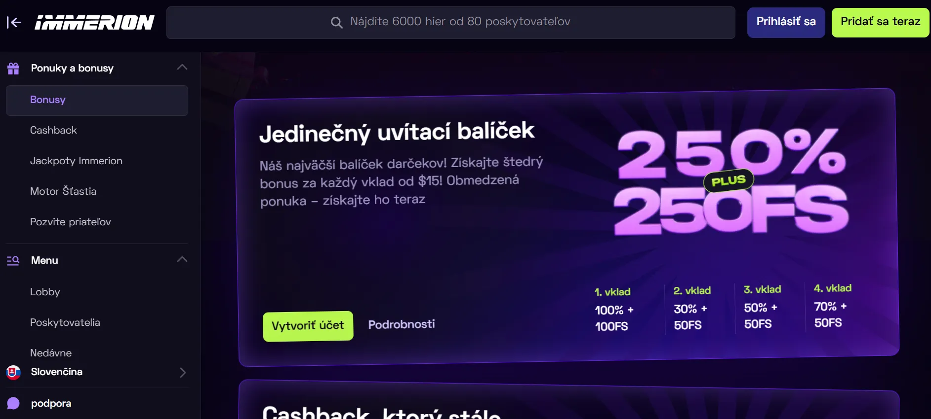Bonusy a promo akcie