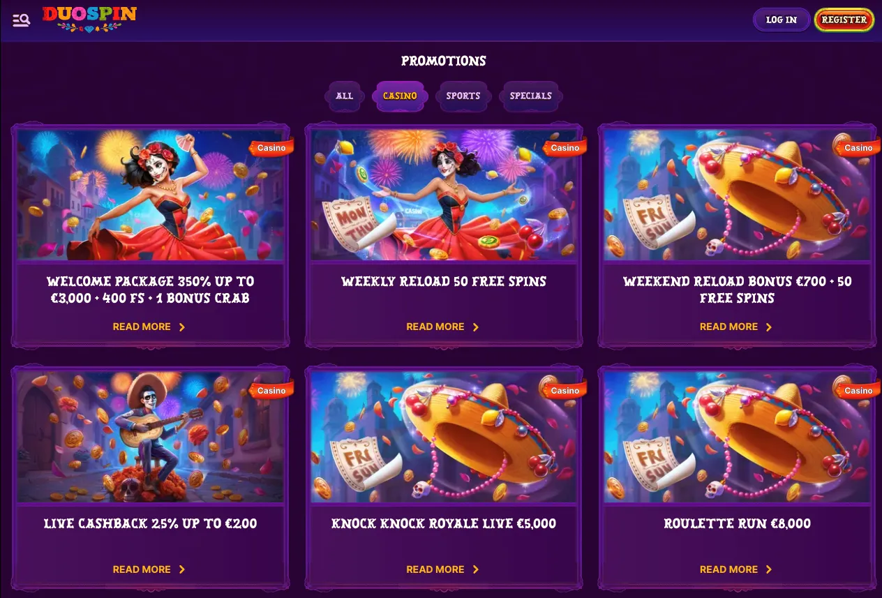 Duospin casino bonusy a promá