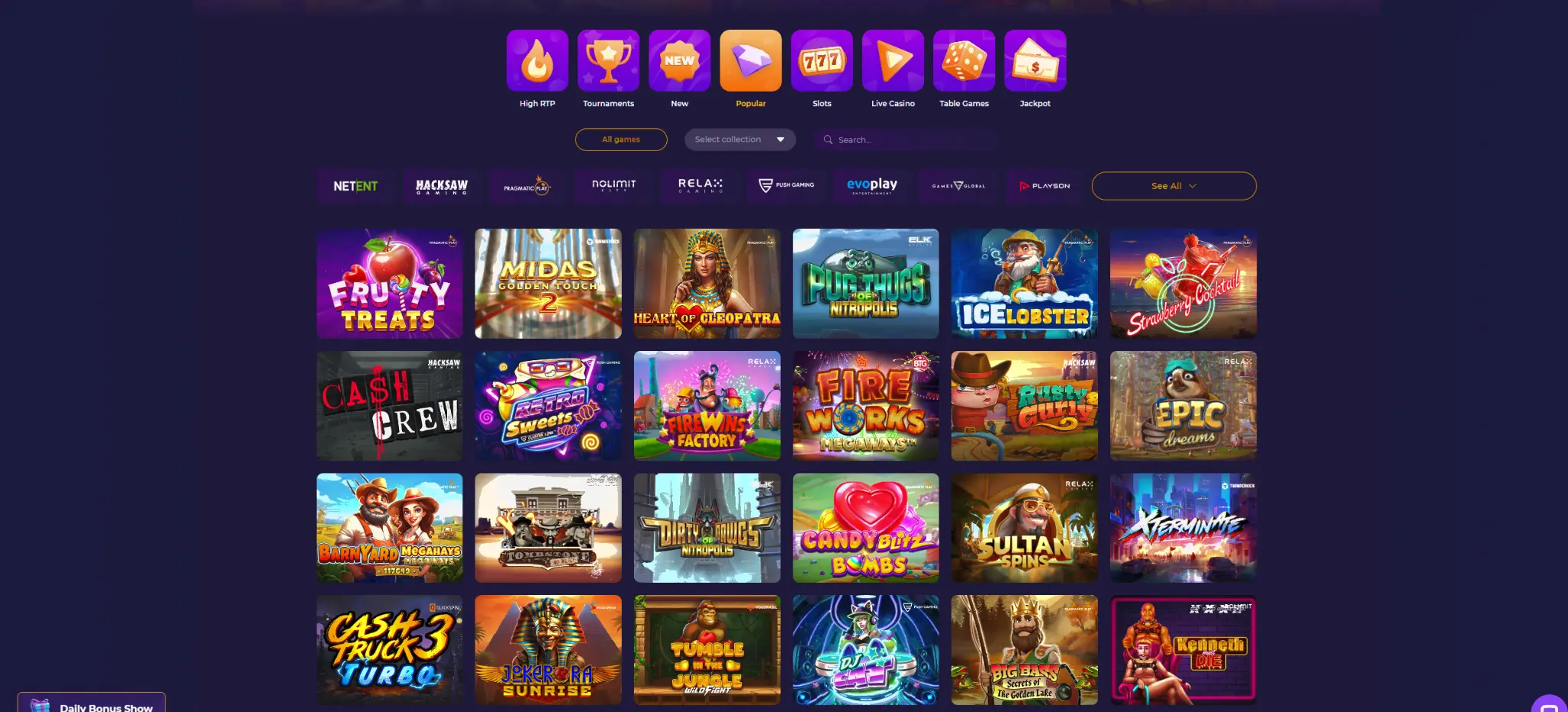 IWild casino výber hier