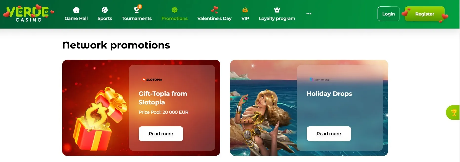 Bonusy a promá od Verde саsіnо