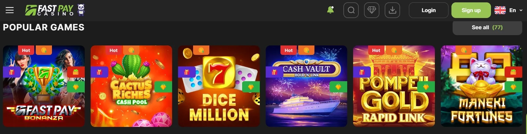 Fastpay casino výber hier