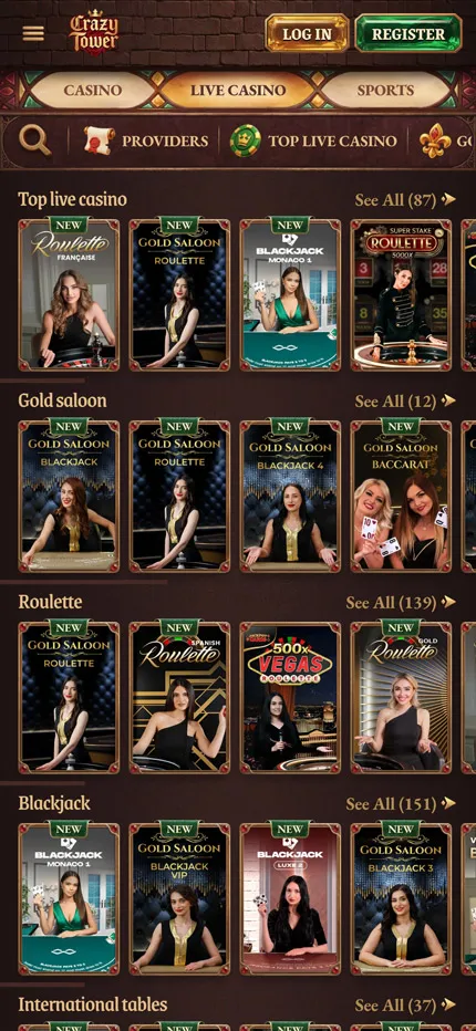 CrazyTower Casino mobilna igralnica in aplikacija