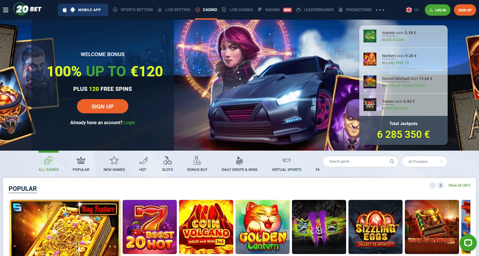 20bet online casino