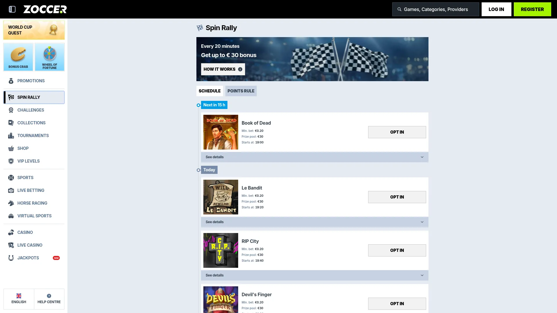 Zoccer online casino
