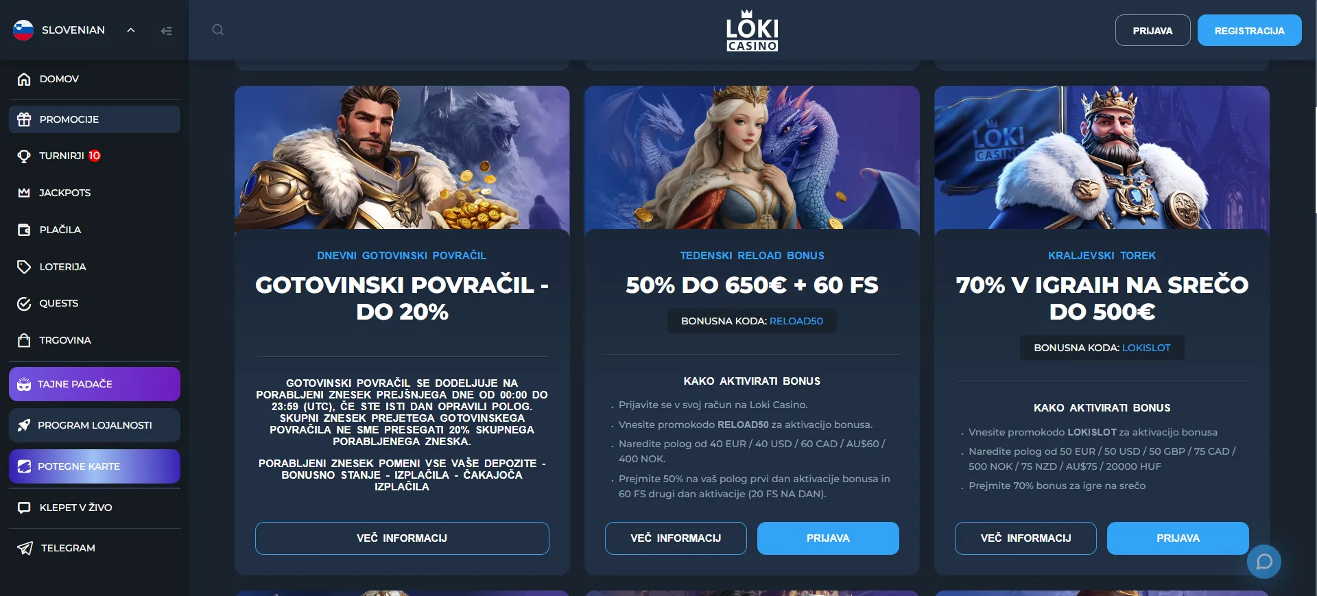 Bonusi in promocije