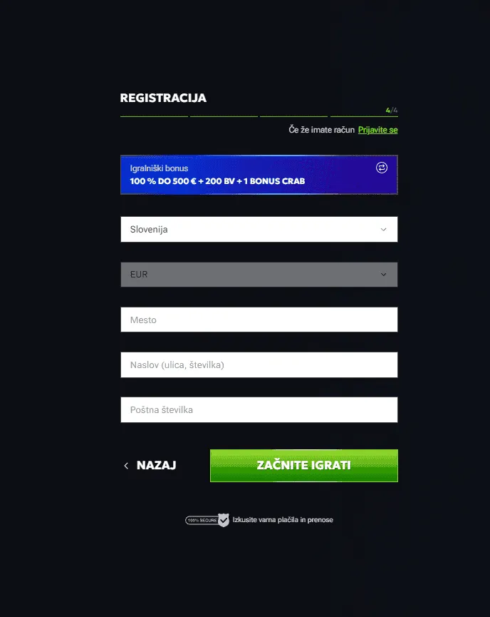 RTbet registracija &ndash; podatki za račun