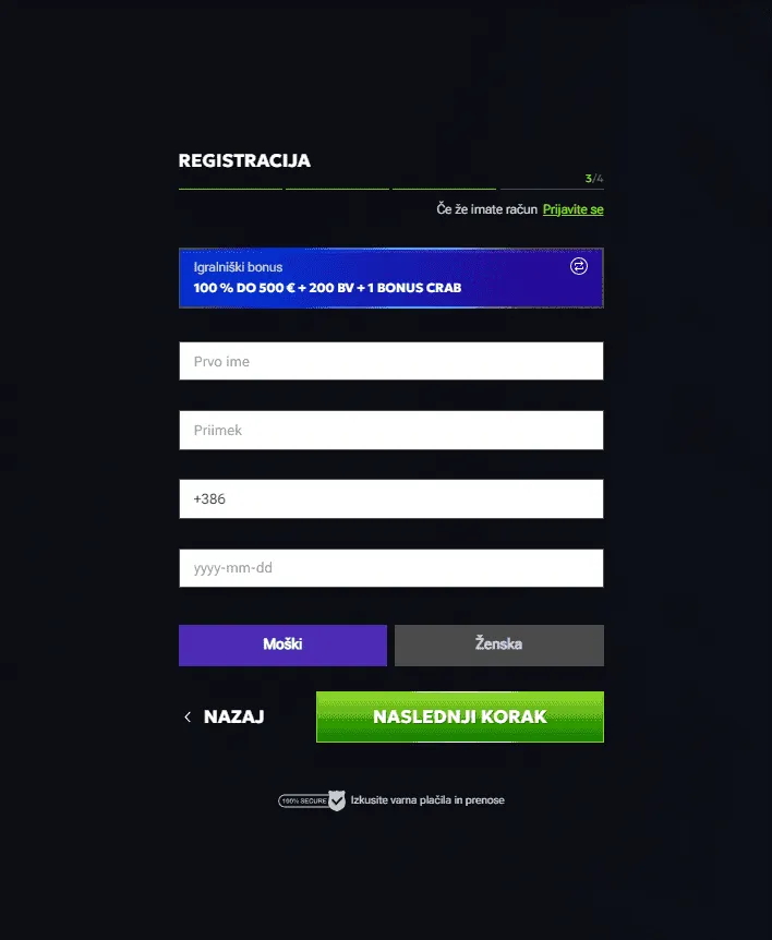 RTbet registracija &ndash; podatki za račun