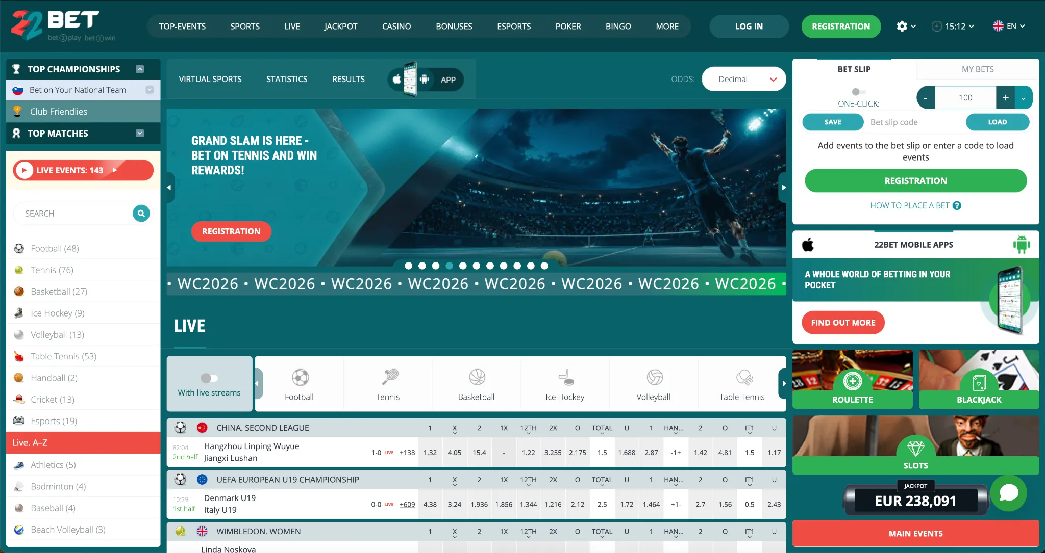 Domača stran 22bet casino Slovenija