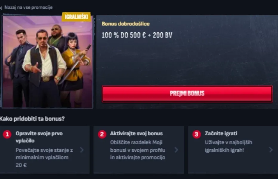 Bonusi in promocije Bonusi in promocije