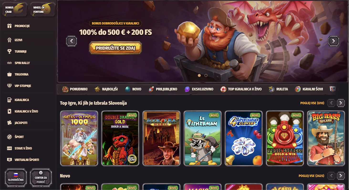 Dragonia Casino domača stran