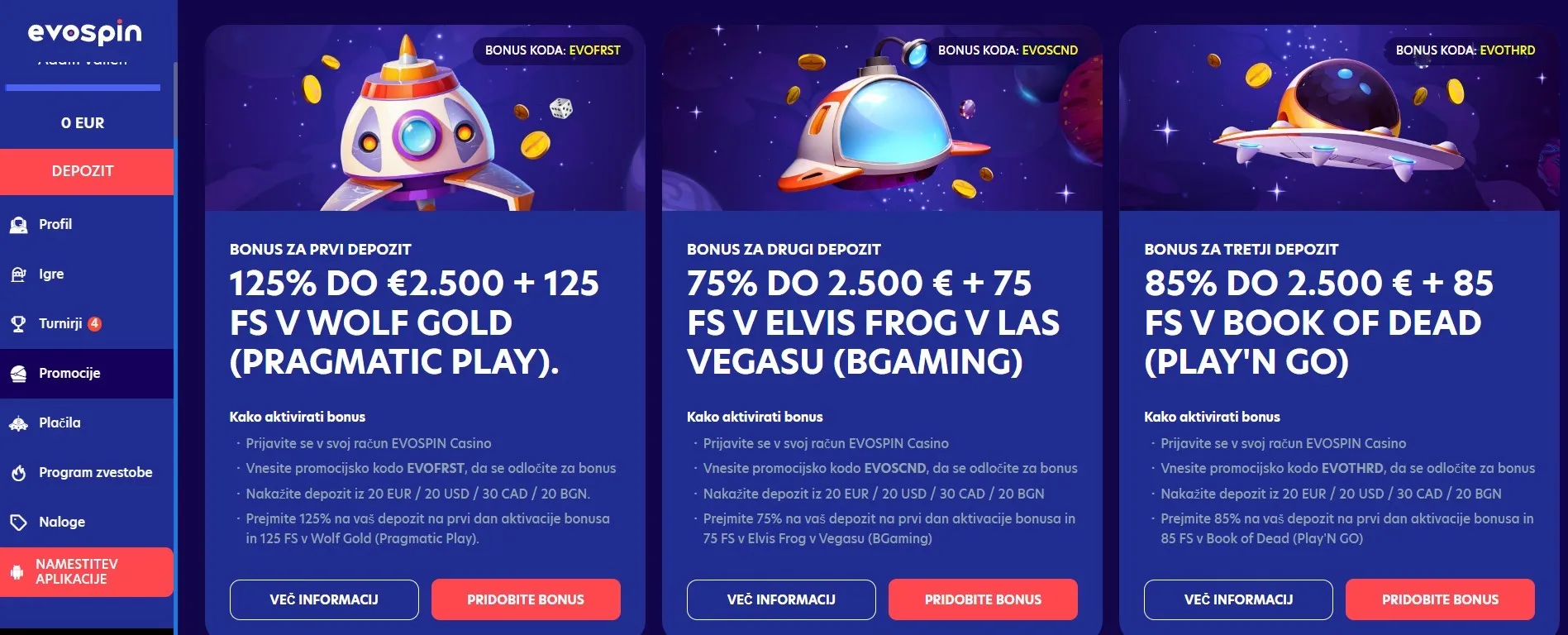 Bonusi in promocije