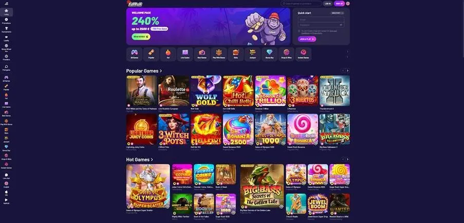 Domača stran TuffPuff Casino