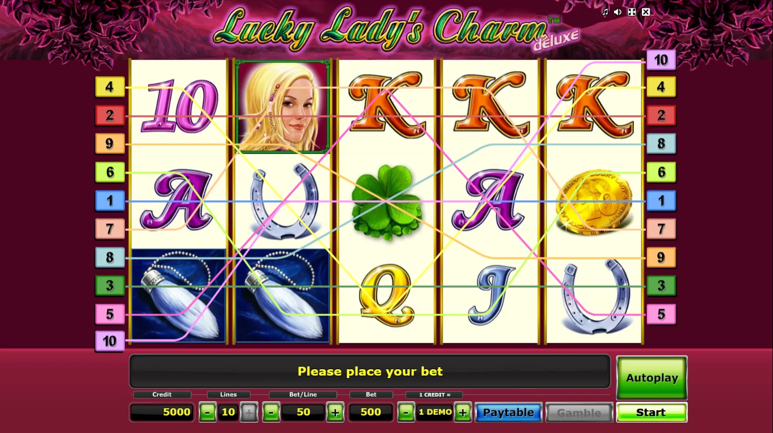 Lucky Lady's Charm Deluxe slot