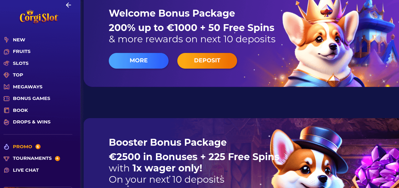 corgislot casino Bonussen