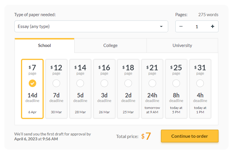 Pricing and Deadlines