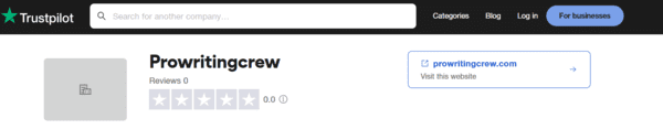 Prowritingcrew.com doesn't have reviews on TrustPilot.