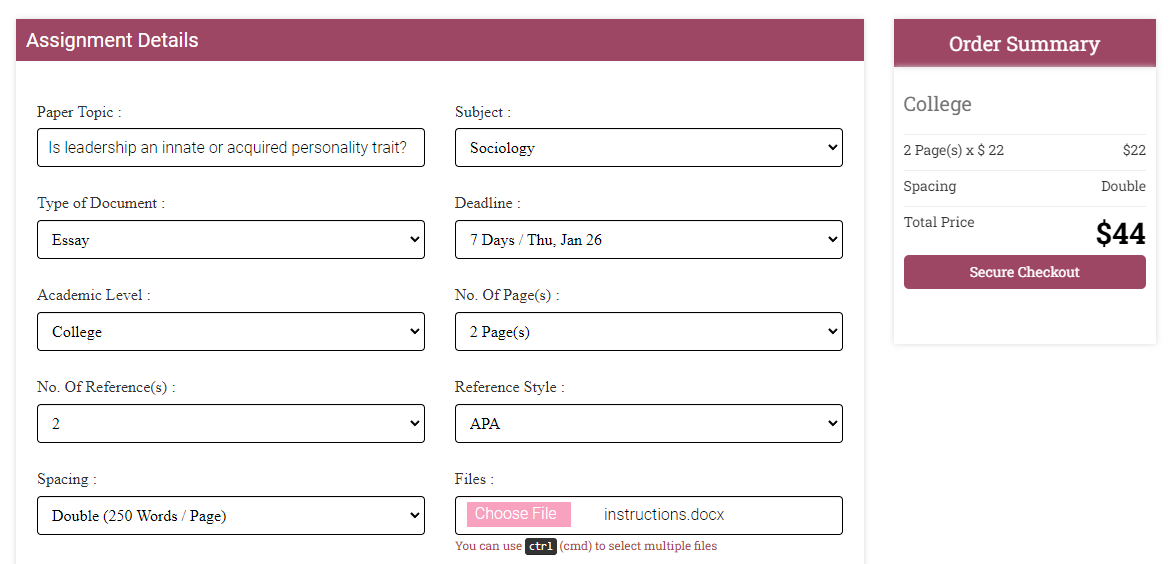 Capstoneprojectwriter.com order form