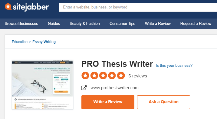 Prothesiswriter.com reviews on SiteJabber.