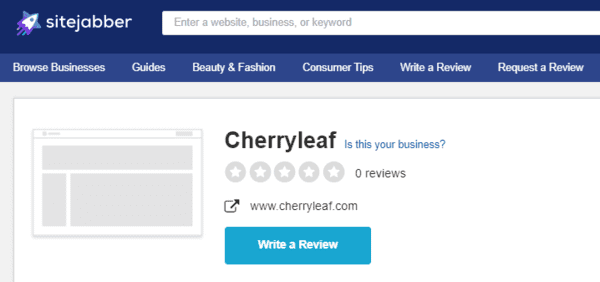 Cherryleaf.com doesn't have reviews on SiteJabber.